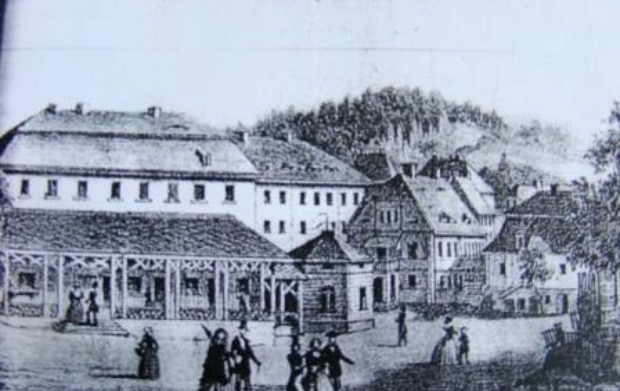 Jedlina-Zdrój Rysunek zabudowań w Jedlina-Zdrój z dawnych lat