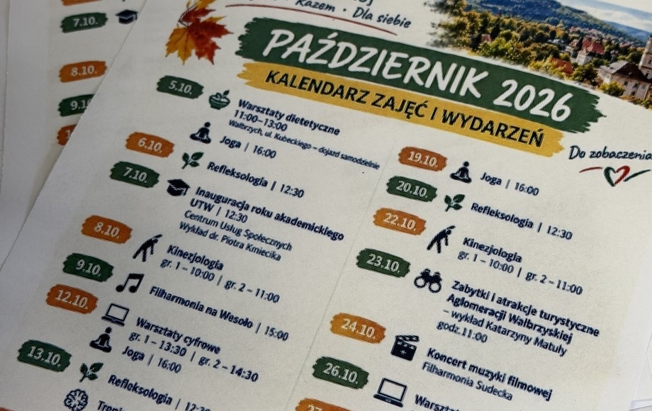 Baner wizerunkowy top Urzędu Miasta Jedlina-Zdrój, widok z góry na miasto